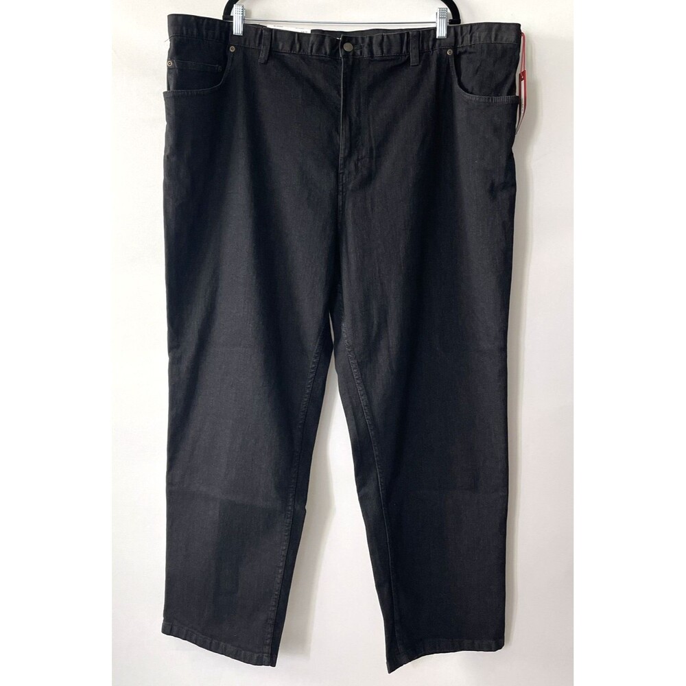 NWT Harbor Bay Black Straight Leg Jeans Continuous Comfort Waistband Size 48-mpv